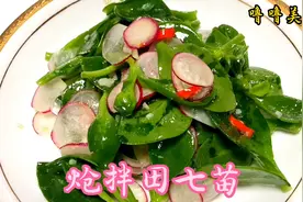 春日美食篇之炝拌田七苗，色泽清爽，营养丰富，滑嫩爽口。视频封面