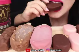 【Jane】巧克力冰淇淋合集#咀嚼音 #解压 #美食视频封面