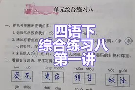 四年级语文下册：学习与巩固单元综合练习八讲解第一讲视频封面
