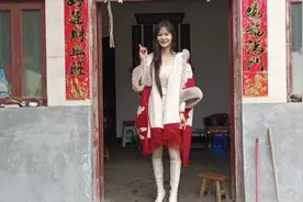 身高173的农村妹子，过年把自己打扮这么好看，你们觉得她漂亮吗视频封面