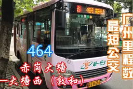 广州里程数最短的公交，464【赤岗大塘—大塘西（敦和）】视频封面