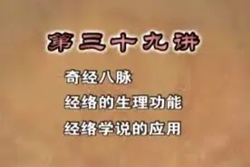 中医基础理论 39讲 奇经八脉 经络的生理功能 经络学说的应用