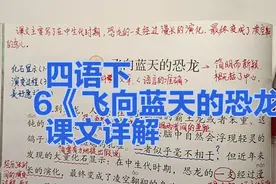 四年级语文下册：6《飞向蓝天的恐龙》课文详细讲解分析视频封面