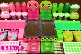 史莱姆｜粉红色的和绿色会混合出什么颜色呢？过程太舒适啦视频封面