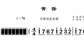 《黄昏》bB调（周传雄演唱）高清动态乐谱视频封面