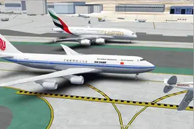 洛杉矶机场，国航波音747遇上阿联酋航空A380视频封面