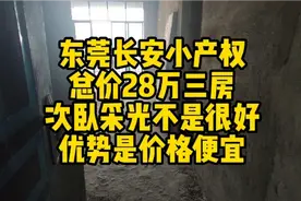 东莞长安小产权总价28万三房 次卧采光不是很好   优势是价格便宜视频封面