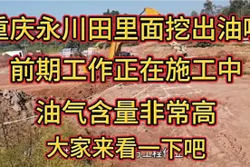 重庆永川区大安产业园后面农田里挖出油啦！正在施工大家看一下吧视频封面