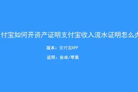 支付宝如何开资产证明和收入流水证明？视频封面