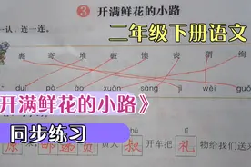 二年级下册语文《开满鲜花的小路》同步练习，同音字也不难。视频封面