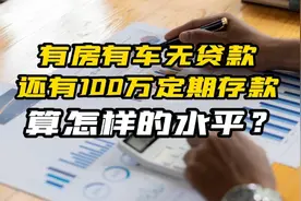 有房有车无贷款，还有100万定期存款，算怎样的水平？视频封面