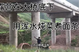 徒步西藏317，穷小伙为躲避今晚的暴雨和狗熊的袭击露营大桥底下