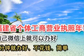 福建省个体工商营业执照，自己在微信上用2分钟就年审好，太好了视频封面