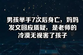 男孩举手7次后身亡，妈妈发文回应质疑 ，是老师的冷漠害了孩子视频封面