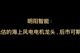 明阳智能：低估的海上风电电机龙头，后市可期！视频封面