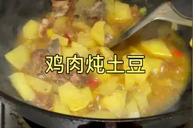 上次吃剩下的炸鸡，加点土豆，炖下味道特别好吃……视频封面