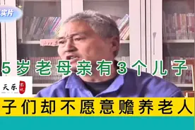 85岁老母亲有3个儿子，儿子们却不愿意赡养老人视频封面