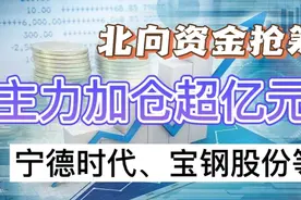 63股获主力加仓超亿元，北向资金抢筹宁德时代、宝钢股份等。视频封面