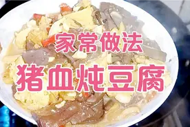 儿子馋好久了，猪血炖豆腐家常做法非常简单只需炖15分钟！超美味视频封面