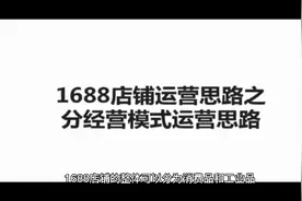 1688店铺分经营模式运营思路视频封面