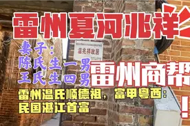 雷州夏河兆祥富甲粤西，雷州温氏顺德祖：民国湛江首富两妻五子视频封面