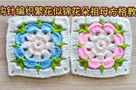 钩针编织图解没这么难～一起学完这个小花朵祖母方格单元花就OK了视频封面