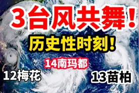 三台风共舞！14号南玛都生成，13号苗柏孤独，12号梅花登陆我国！视频封面