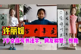 许丽媛：小小年纪就有着未来书法家的梦想，写的书法令人惊叹不已视频封面