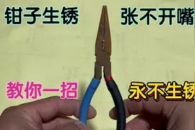 才知道，钳子生锈张不开嘴，用这个方法能彻底解决，永远不生锈视频封面