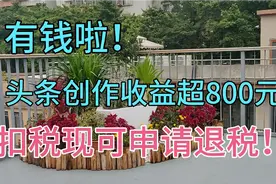 有钱啦！头条创作收益超800元扣税可申请退回，看个人所得税细节视频封面