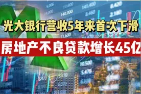 最新！光大银行营收5年来首次下滑，房地产不良贷款激增45亿。视频封面
