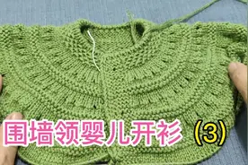 (3):分身子和袖子，织前后差，注意织扣眼