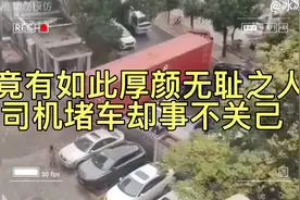 男司机违停阻挡挂车去路，可车主就在一旁当热心市民，太奇葩了视频封面