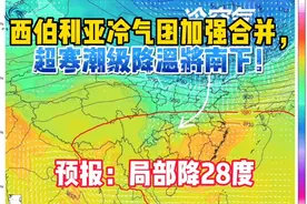 西伯利亚冷气团加强合并，超寒潮级降温将南下！预报：局部降28度视频封面