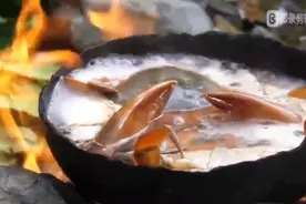 荒野求生小屁孩，烤鱼，煮螃蟹好逍遥自在呀 😊视频封面