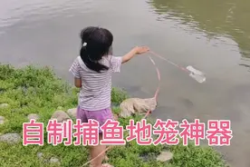 户外野采，自制捕鱼地笼神器，最后的收获惊呆了视频封面