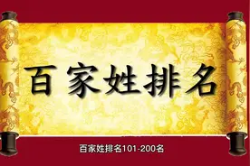 百家姓最新排名101-200名。视频封面