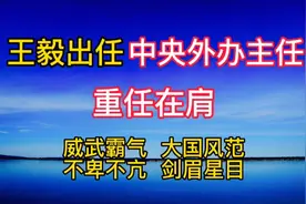 王毅出任中央外办主任，重任在肩。视频封面