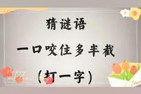 今天的谜面是：一口咬住多半截，打一个字，稍微思考就知道答案视频封面