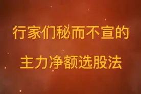 一位二十多年老股民的选股法——主力净额选股法视频封面
