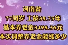 河南省，77周岁，工龄39年，基本养老金3498元，养老金能涨多少？视频封面