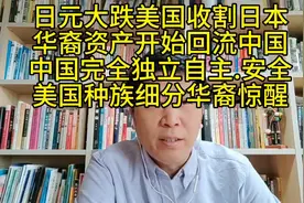 美国收割日元暴跌、美国华裔被单独分类，华裔资产开始回流中国。视频封面