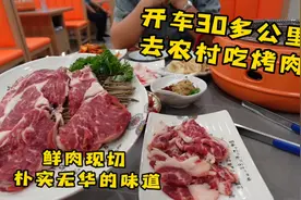 沈阳开车30多公里，去农村吃烤肉，鲜肉现切朴实无华的味道视频封面