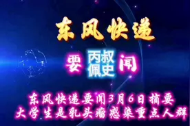 东风快递要闻3月6日摘要#大学生是乳头瘤感染重点人群#新闻摘要视频封面