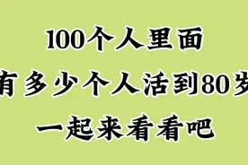 100个人里面有多少个人活到80岁，大家一起来来看看吧！视频封面