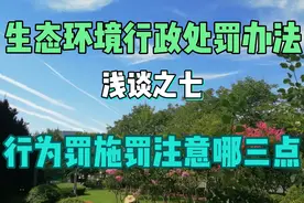 生态环境行政处罚办法浅谈之七：行为罚施罚的三点注意事项视频封面