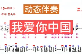 二胡动态伴奏《我爱你中国》动态简谱视频封面
