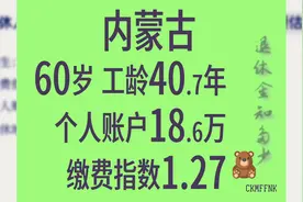 内蒙古 个人账户18.6万 工龄40.7年 60岁退休金计算视频封面