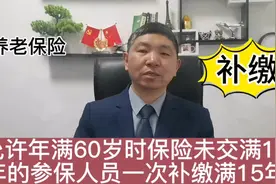 好建议：允许满60岁时保险未交满15年的参保人员一次性补缴够15年视频封面