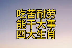 吃苦耐劳，能干大事，“四大生肖”视频封面